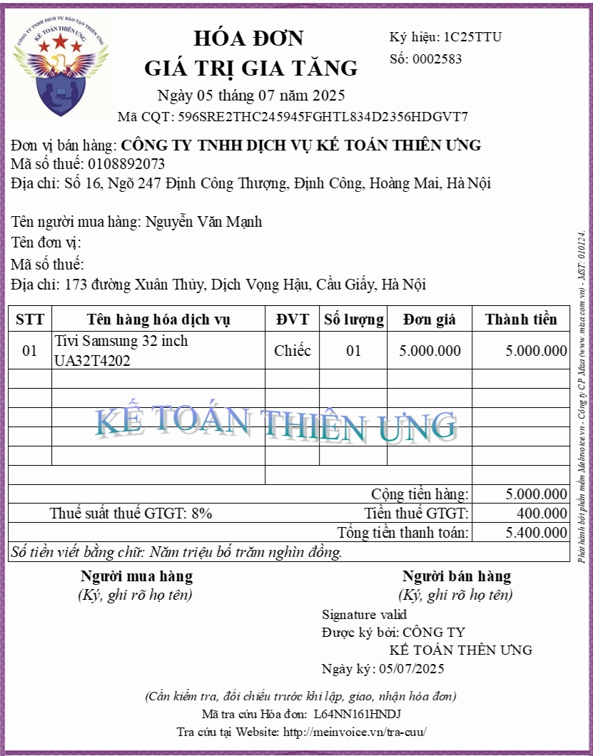 Hóa đơn sai thuế suất thuế GTGT