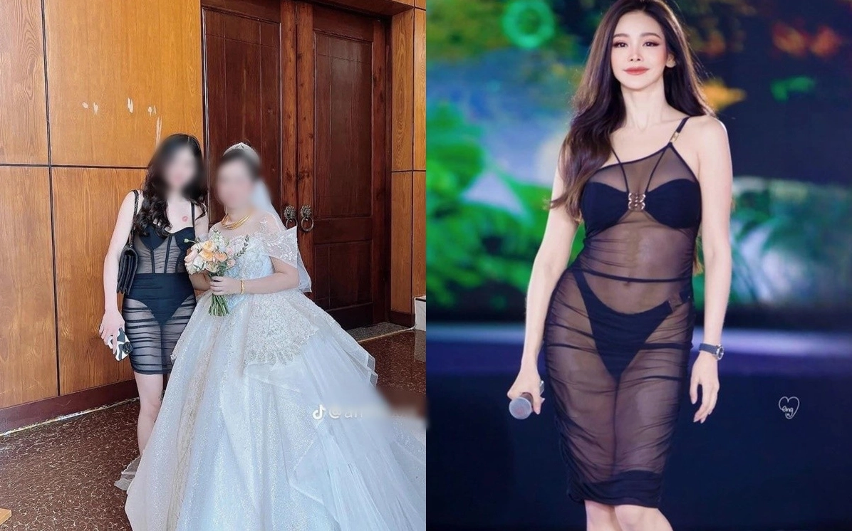 Khách mời nữ diện đầm body ôm sát tôn đường cong quyến rũ tại tiệc cưới