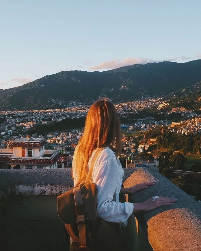 Khung cảnh thiên nhiên thanh bình và tĩnh lặng ngắm nhìn từ Tu viện Kopan