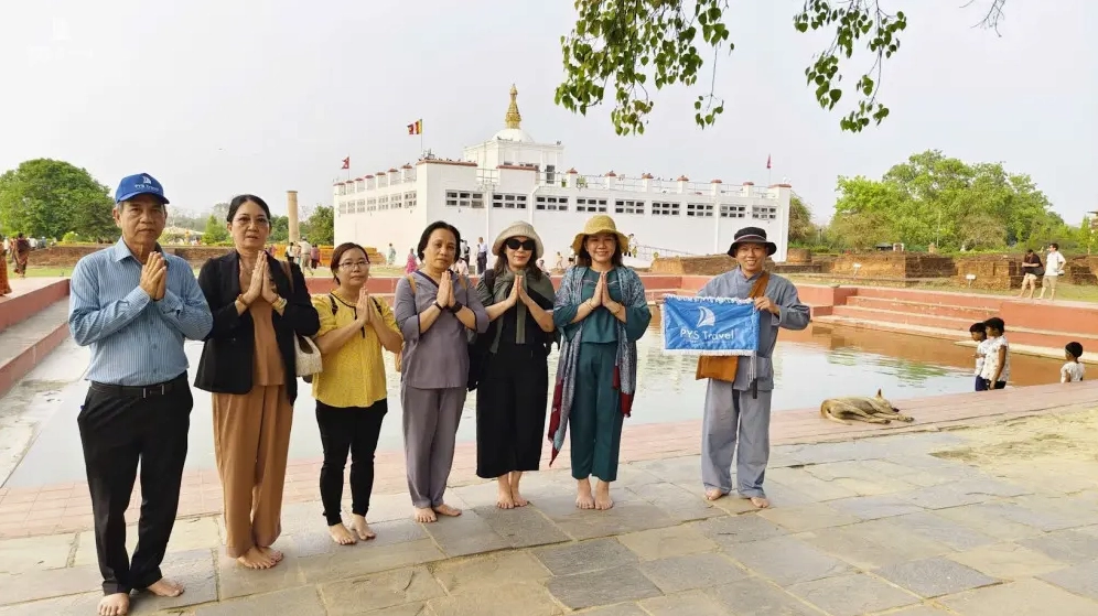 Khung cảnh tĩnh lặng và thanh bình tại thánh địa Vườn Lâm Tì Ni Nepal