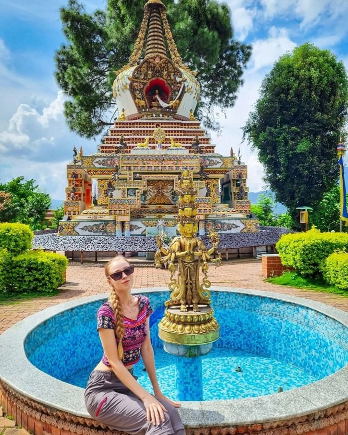 Kiến trúc tòa bảo tháp uy nghiêm lộng lẫy bên trong khuôn viên Tu viện Kopan