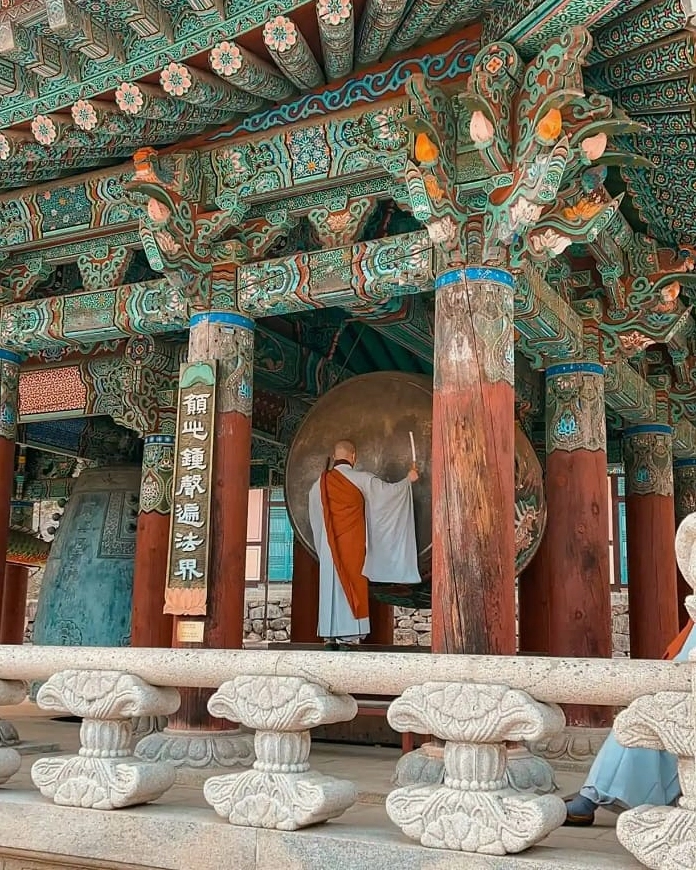 Lầu Chuông cổ kính trang nghiêm ở Chùa Haeinsa Hàn Quốc