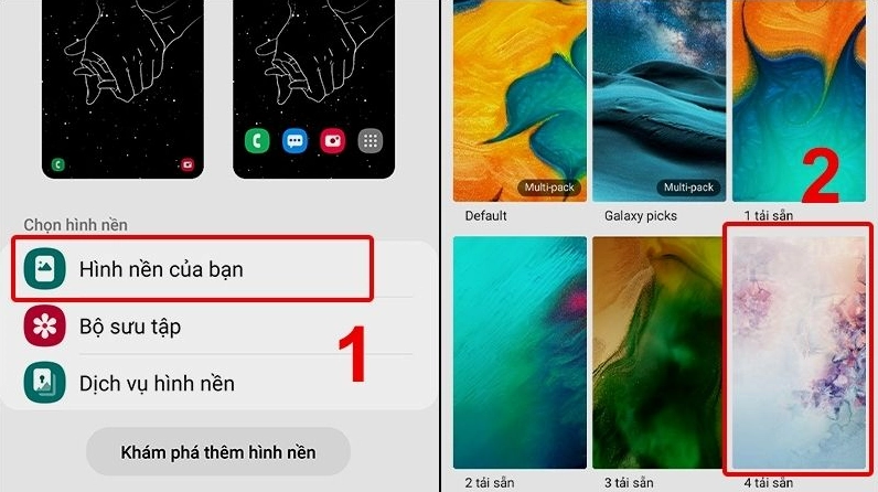 Màn hình chọn Hình nền của bạn để mở bộ sưu tập ảnh nền điện thoại đẹp nhất