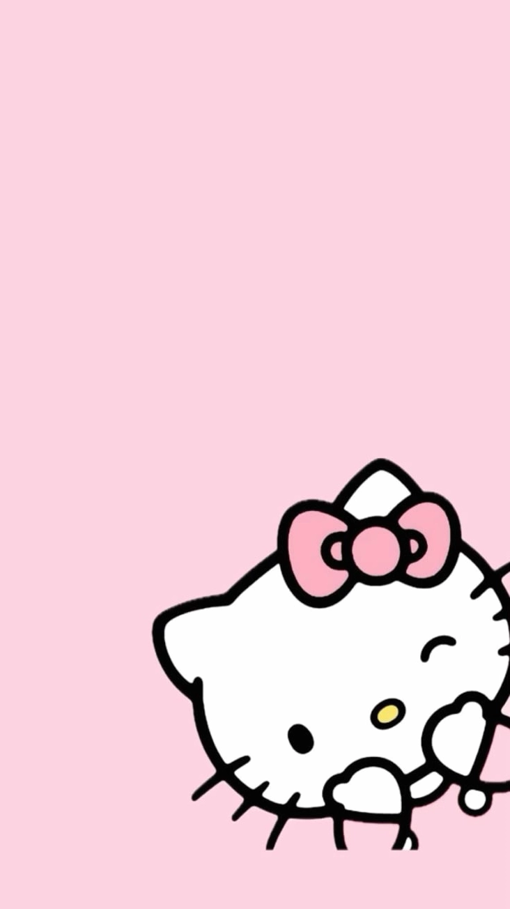 Mẫu ảnh nền điện thoại hình Hello Kitty ngộ nghĩnh nền hồng