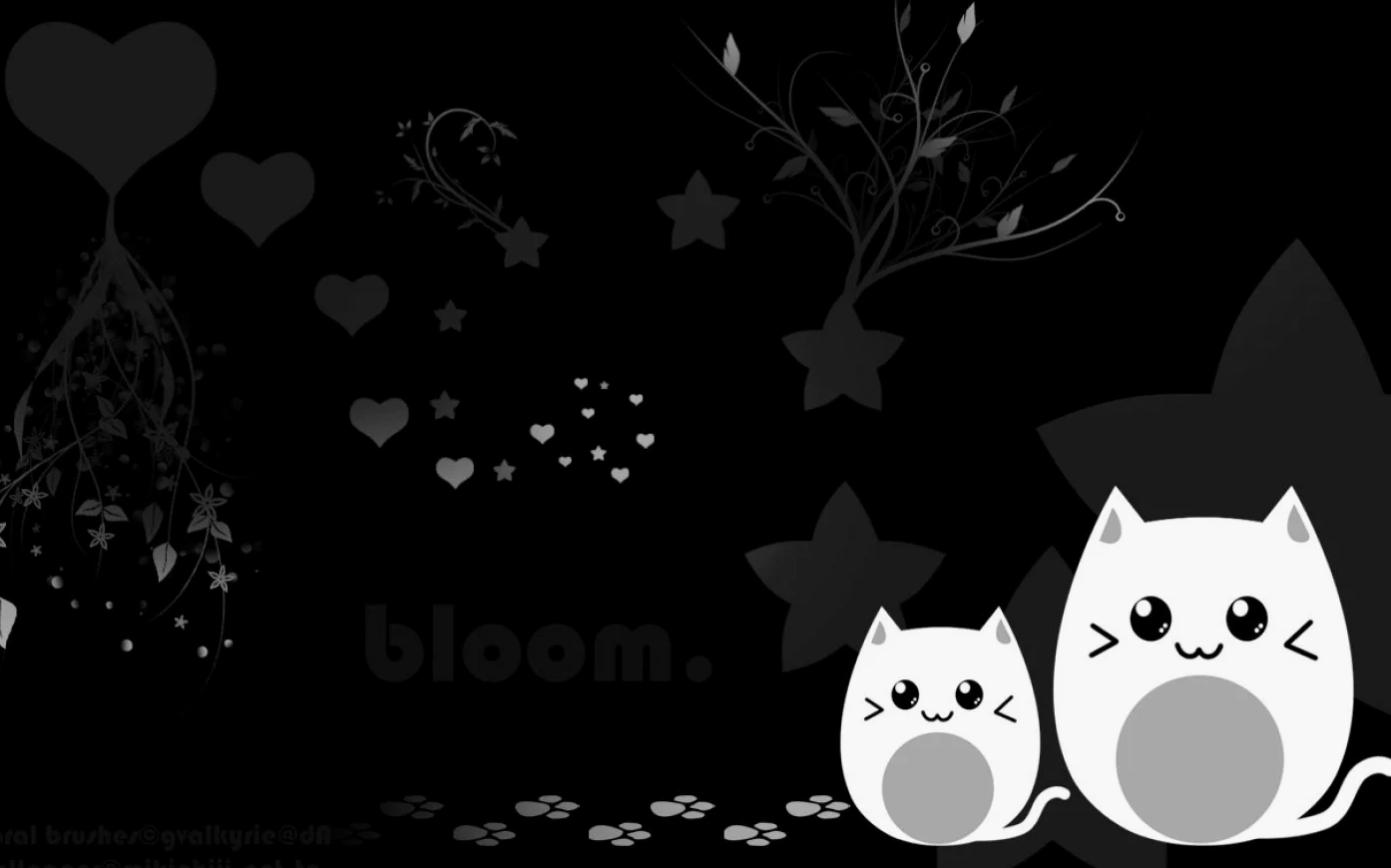 Mẫu hình cute trắng đen nghệ thuật trang trí màn hình