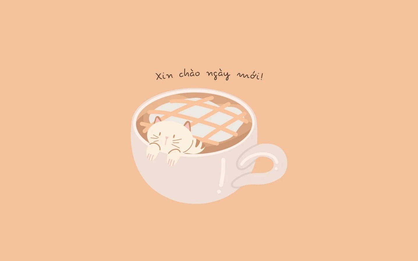 Mẫu hình nền chào ngày mới dễ thương đầy sức sống