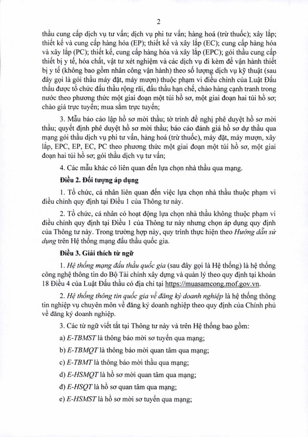 Mẫu hồ sơ đấu thầu trên Hệ thống mạng đấu thầu quốc gia theo thông tư mới