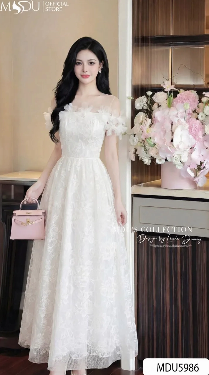 Mẫu váy thiết kế màu đen mã MDU5986 mang lại vẻ thanh lịch sang trọng cho người mặc