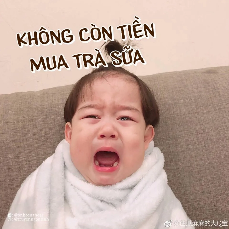 Meme đau đớn vì không đủ tiền mua một ly trà sữa