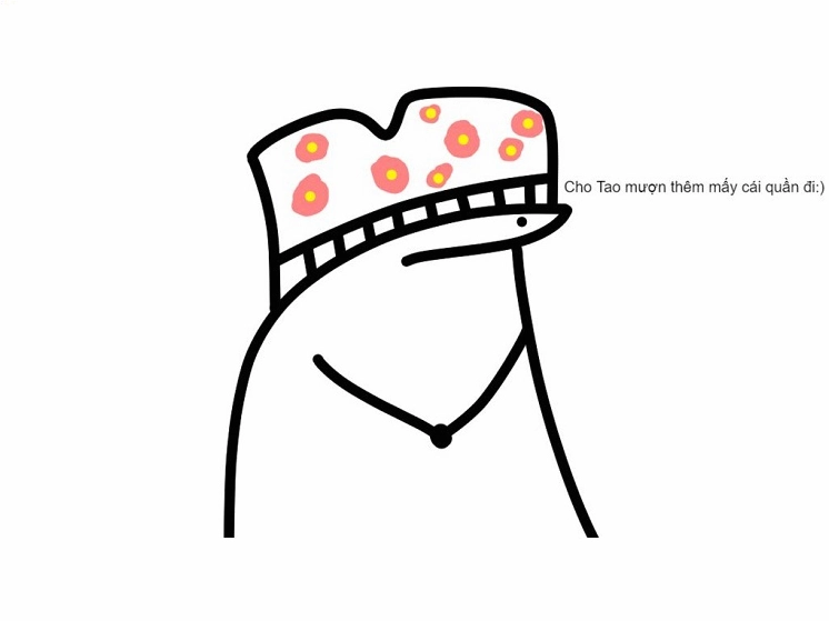 Meme đội quần ấn tượng che giấu đi khuôn mặt ngượng ngùng