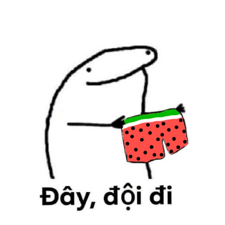 Meme đội quần hình dưa hấu siêu cấp sáng tạo và lầy lội