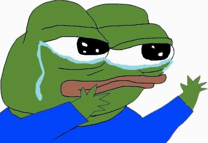 meme ếch xanh buồn bã ngồi một mình