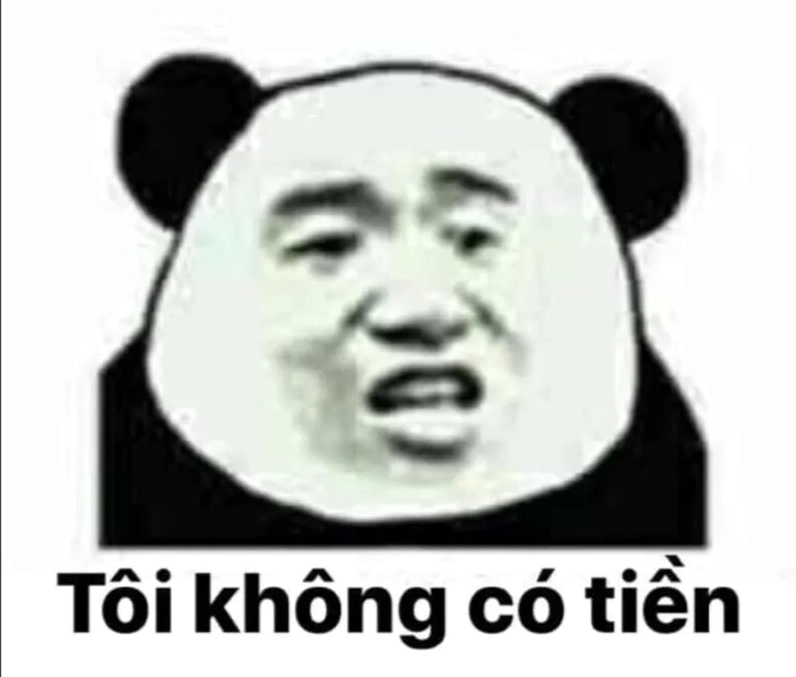 Meme gấu trúc kinh điển khóc lóc vì không có tiền