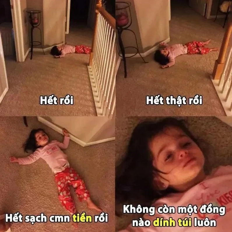 Meme hết tiền rồi bối rối