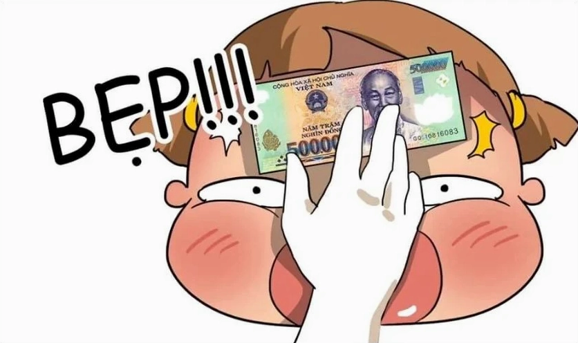 Meme lì xì ngày xuân Bính Ngọ cười sung sướng