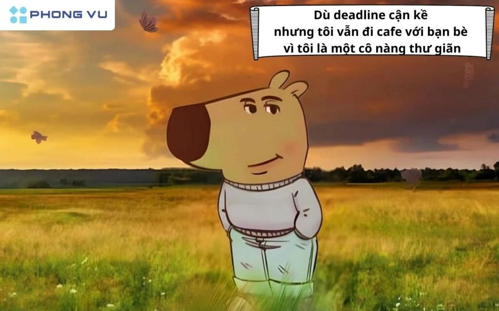 Meme người đàn ông áo xám phong cách cực chill