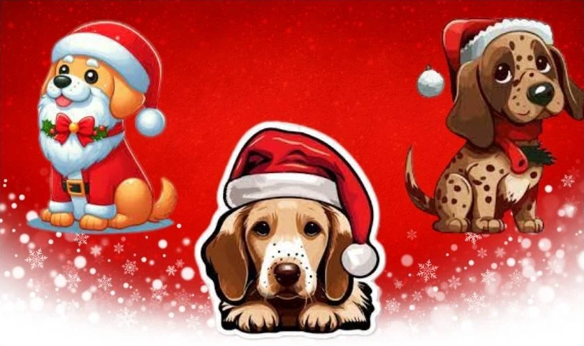 meme noel hình chó độc đáo đeo kính đen