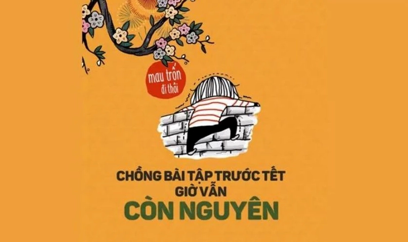 Meme Tết 2026 về học tập khóc ròng