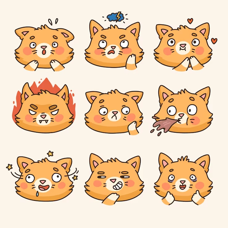 Miễn phí Vector bộ sưu tập các yếu tố biểu tượng cảm xúc vẽ tay