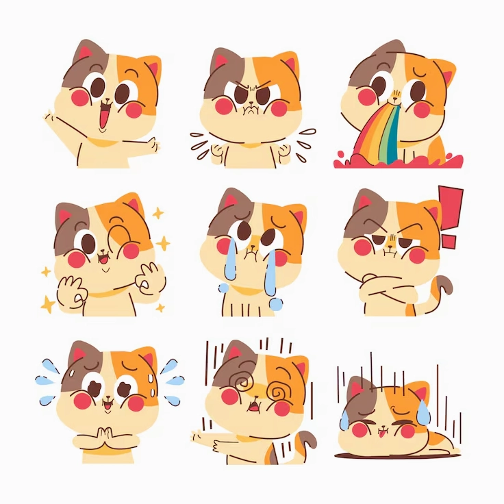 Miễn phí Vector bộ sưu tập các yếu tố biểu tượng cảm xúc vẽ tay