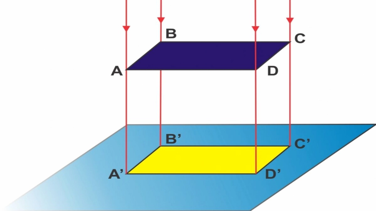 Minh họa khái niệm thế nào là phép chiếu vuông góc trong không gian