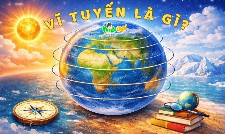 Minh họa khái niệm vĩ tuyến là gì trên Trái Đất