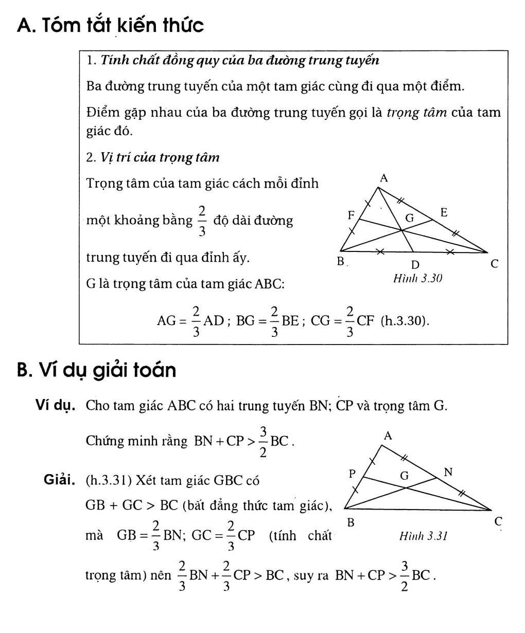 Minh họa tính chất đường trung tuyến