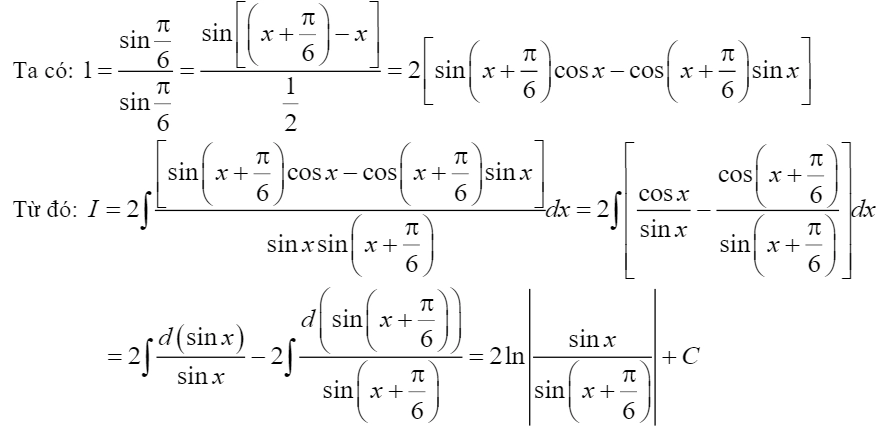 Một số ví dụ minh họa phương pháp giải bài tập nguyên hàm
