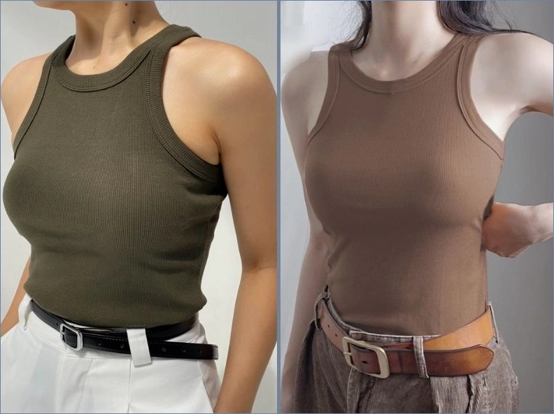 Nét đẹp dịu dàng của cô nàng mặc áo ba lỗ basic khoe trọn đôi vai tròn trịa