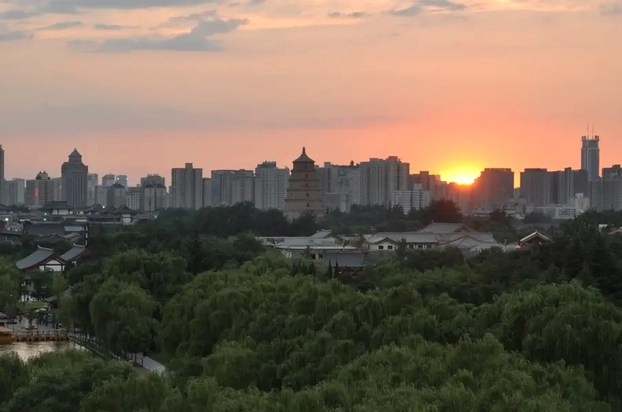 Ngắm nhìn toàn cảnh Tây An từ tháp Đại Nhạn