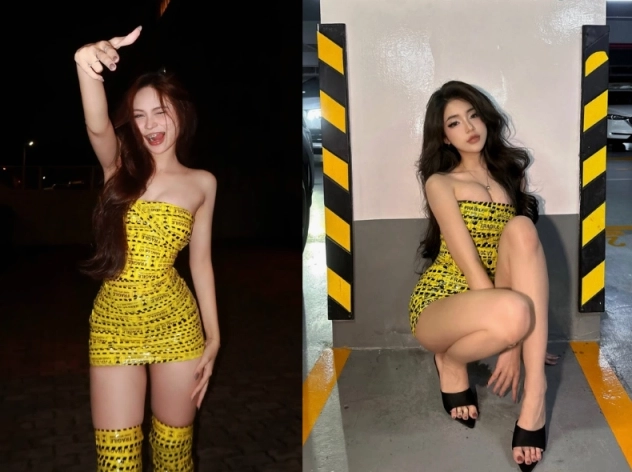 Người đẹp diện váy mang phong cách kute hello kitty với đường cắt xẻ khéo léo khoe trọn đường cong
