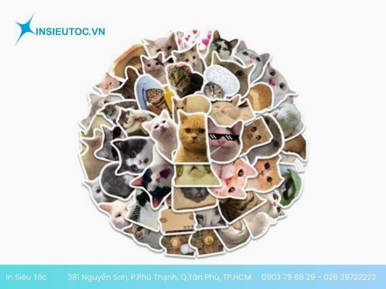 Nhãn dán meme mèo cầm súng đồ chơi ngầu lòi