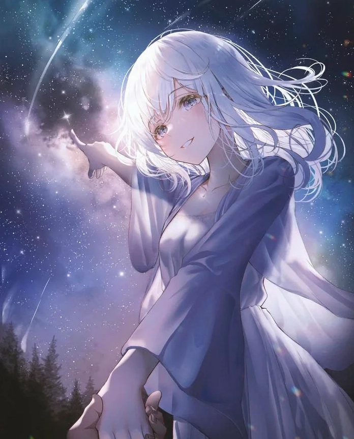 Nữ nhân vật anime xinh đẹp với ánh mắt lôi cuốn
