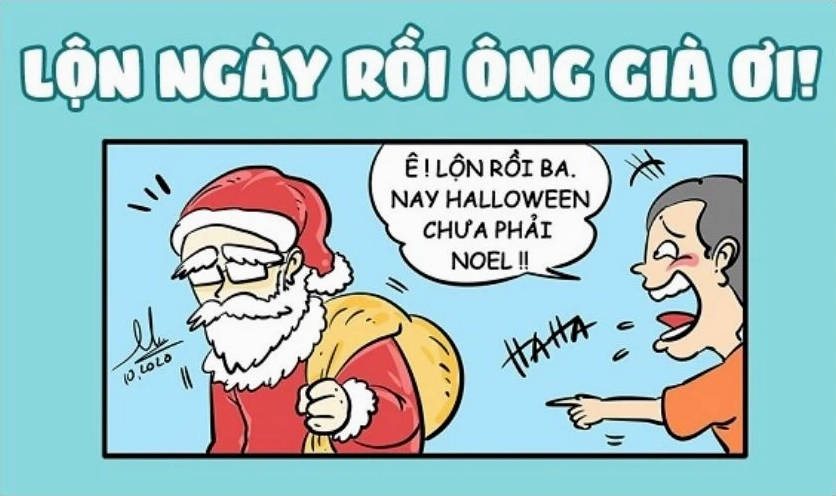 Ông già Giáng sinh tinh nghịch nháy mắt