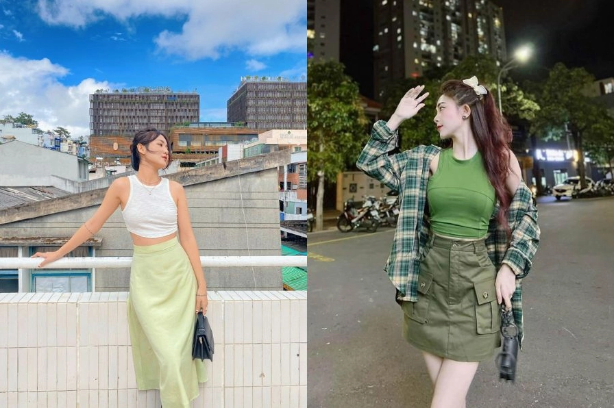 Phong cách hiện đại và trẻ trung với chiếc áo ba lỗ dáng croptop cá tính