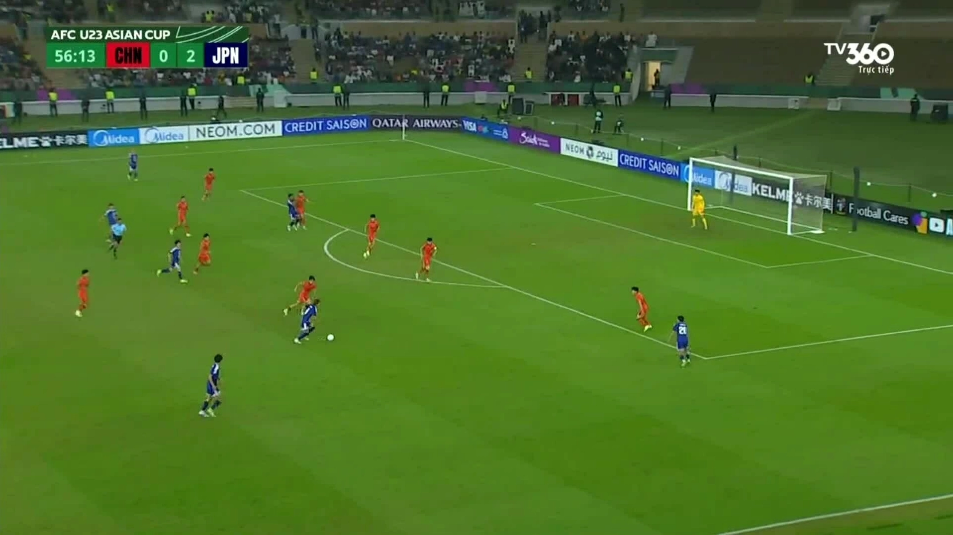 Ryunosuke Sato trong màu áo Đội tuyển Nhật Bản đối đầu U23 Trung Quốc