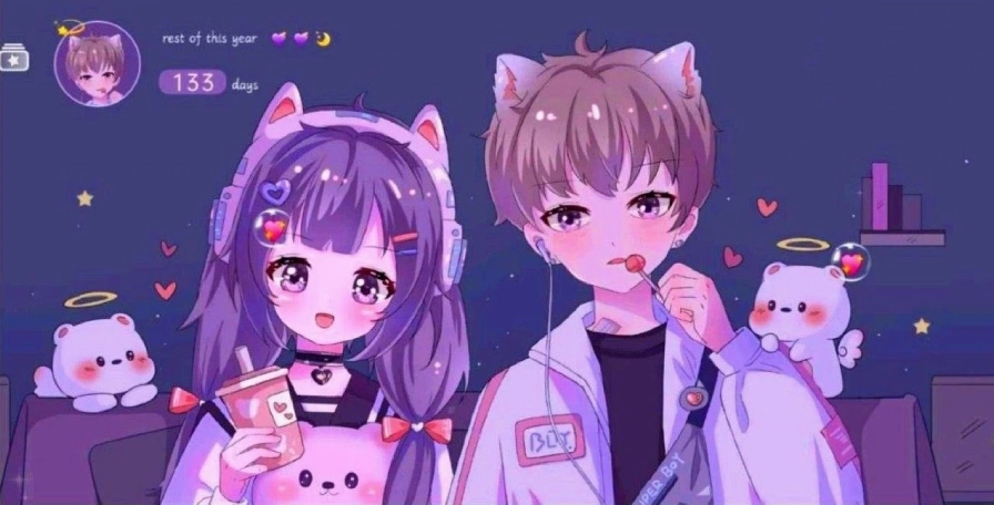 Tấm hình nền anime nữ cute đáng yêu với nụ cười rạng rỡ tỏa nắng