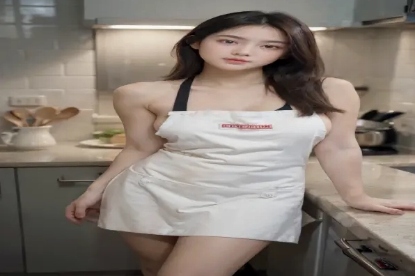 Tạo hình người vợ đảm đang quyến rũ với chiếc tạp dề mỏng manh