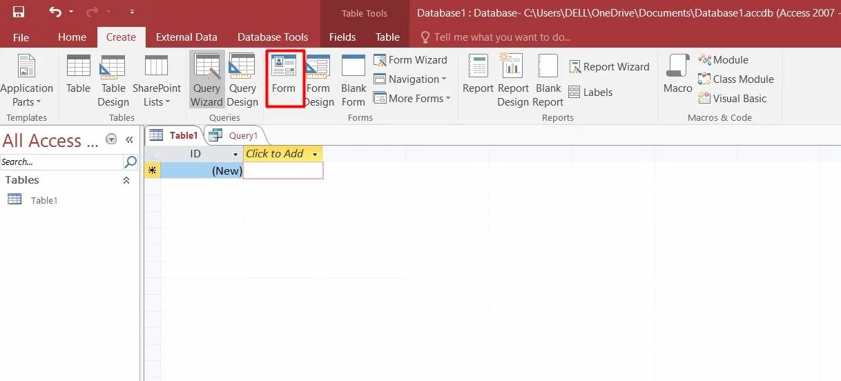 Tạo và sử dụng biểu mẫu Form trong Microsoft Access