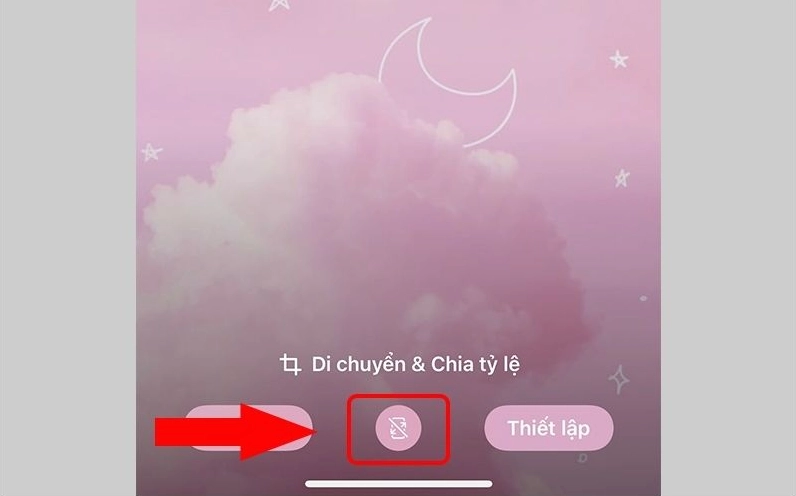 Thao tác điều chỉnh kích thước và vị trí của ảnh nền điện thoại 4k trước khi áp dụng