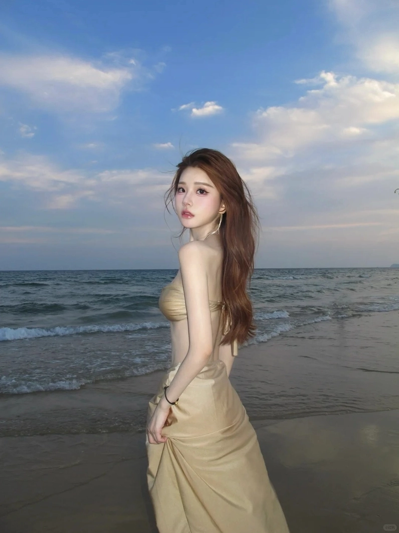 Thiếu nữ tươi tắn khoe nụ cười rạng rỡ cùng thân hình bốc lửa trong chuyến du lịch biển