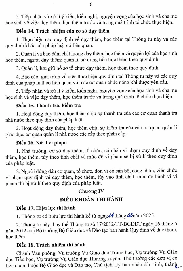 Thông tư 29/2024/TT-BGDĐT quy định về dạy thêm học thêm ảnh 6