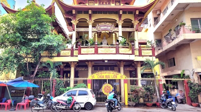 Toàn cảnh ngôi chùa Bửu Liên tại quận Bình Thạnh hiền hòa và trang nghiêm