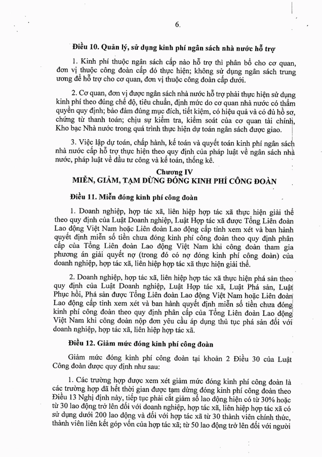 TOÀN VĂN Nghị định 105 2026 NĐ-CP về quy định hướng dẫn thi hành tài chính công đoàn Ảnh 6