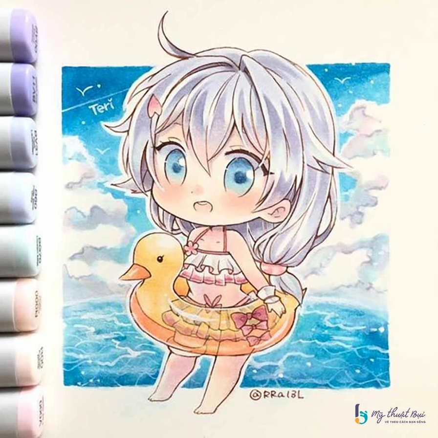 Tranh anime chibi dễ thương mang lại năng lượng tích cực