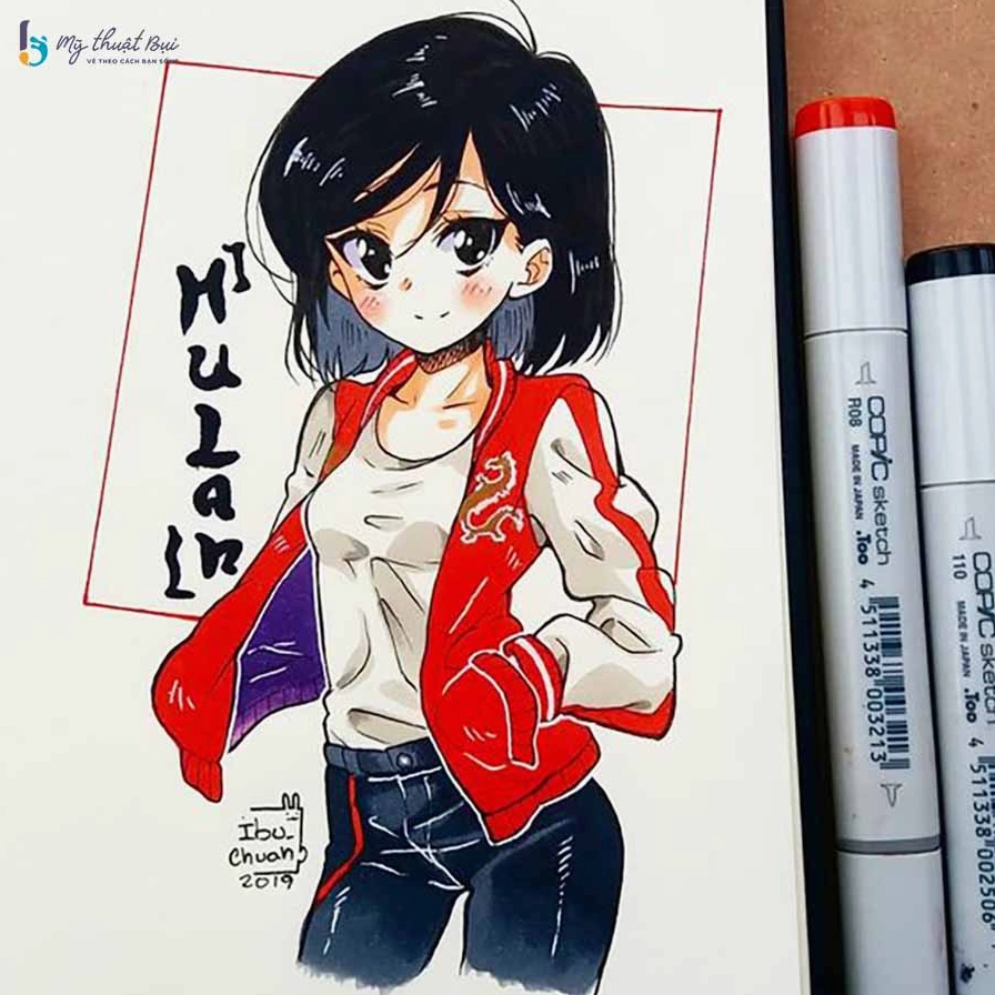 Tranh vẽ anime đẹp với đường nét tinh tế và thần thái cuốn hút