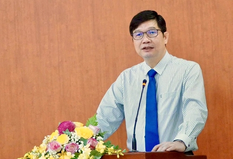 TS Nguyễn Tuấn Khanh, Phó Hiệu trưởng Trường Cán bộ Thanh tra, Thanh tra Chính phủ phát biểu tại Hội nghị.