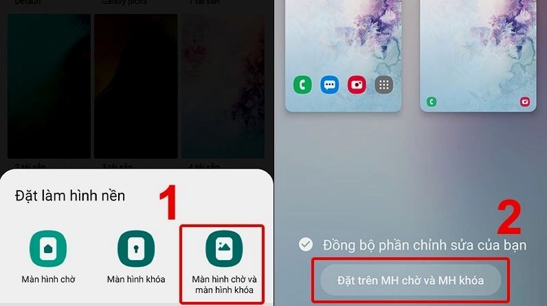 Tùy chọn thiết lập đặt ảnh làm màn hình chờ hoặc màn hình khóa cho điện thoại