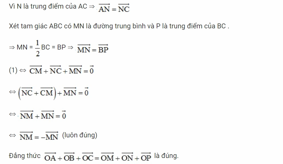 Ví dụ về chứng minh đẳng thức tổng và hiệu của hai vecto
