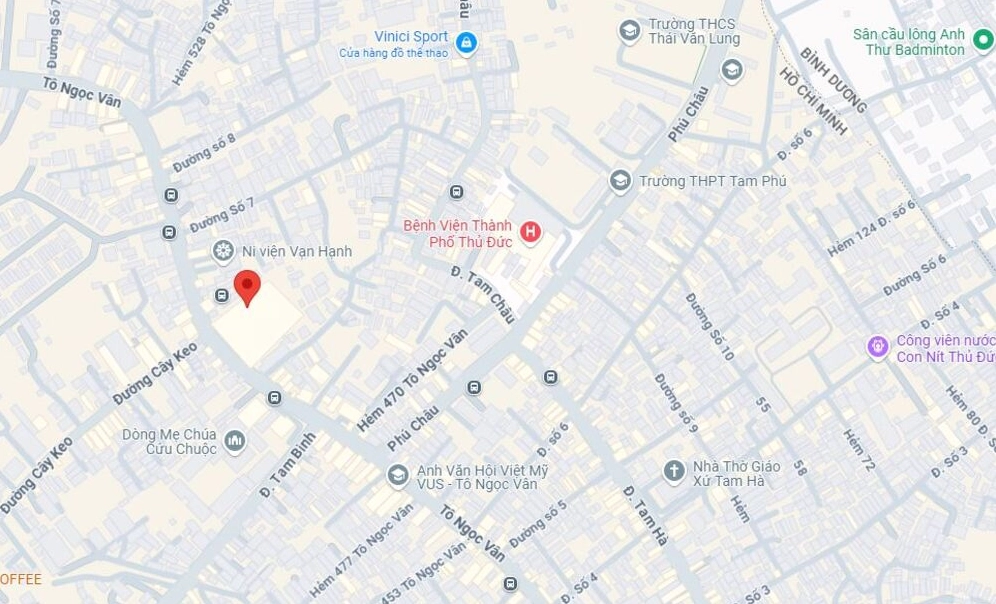 Vị trí Chùa Vạn Đức trên bản đồ giúp du khách dễ dàng định vị và di chuyển